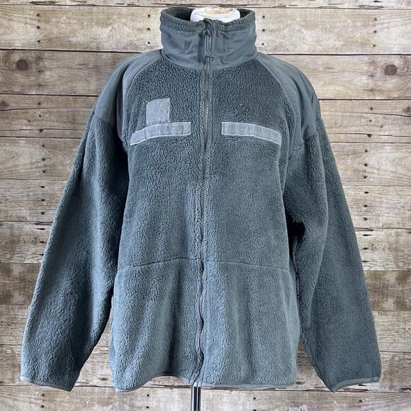 US Military Size Large Gen III Polartec 100 Cold Weather Fleece Jacket Green GC - Picture 1 of 13